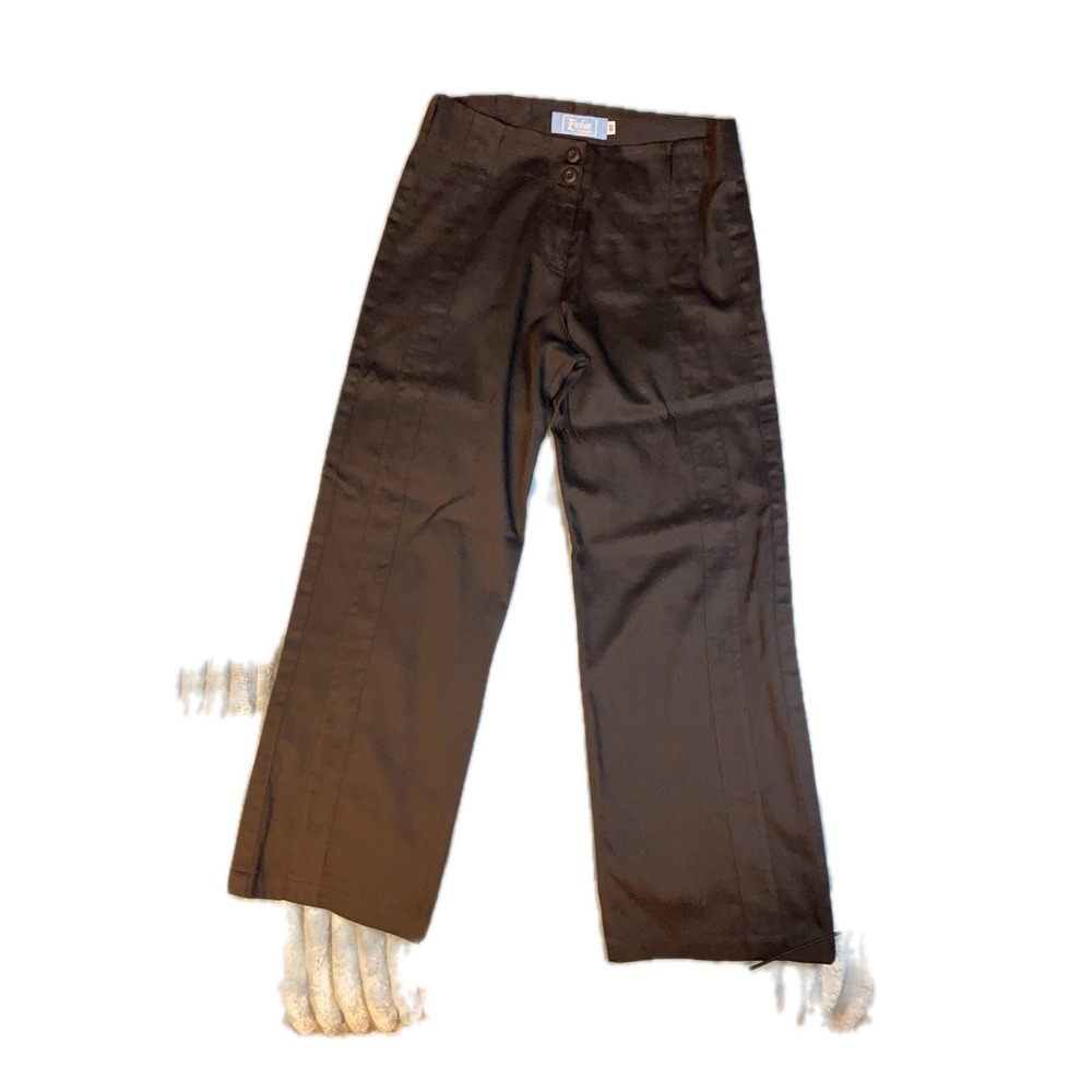 Fishbar Los Angeles Women Black Wide Leg Button Fly Pants Size 30
